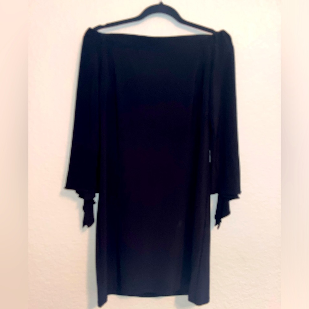 Black long sleeve mini dress